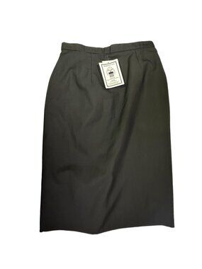 Womens Black Wool-Blend Dress Skirt Size 12MR Made In USA Omega Apparel Classic